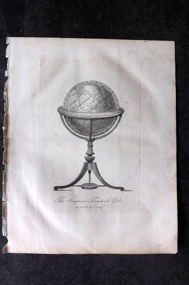 Moore, Henry 1809 Astronomy Print. Terrestrial Globe (1 of 1)