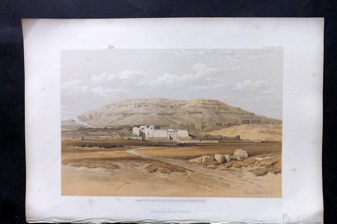 Roberts, David 1856 Print. Medinet Abou, Thebes 188 (1 of 1)