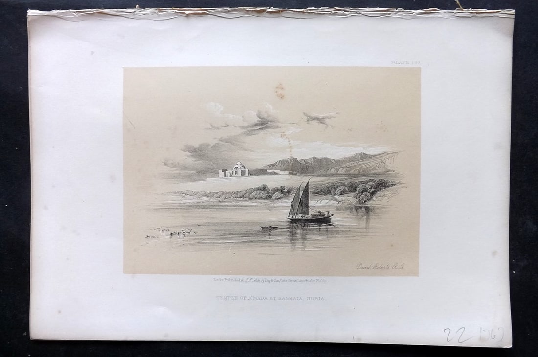 Roberts, David 1856 Print. Temple of A'Mada at Hassaia 187 (1 of 1)