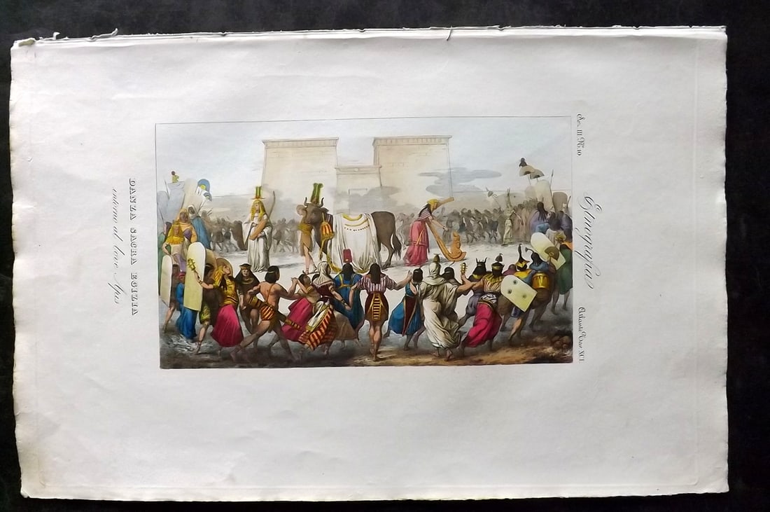 Marmocchi, F. C. 1845 Folio HCol Print. Egypt - Sacred Dance (1 of 2)