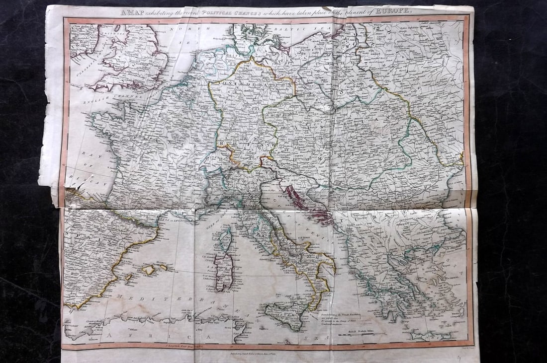 Clarke & Neele 1815 Map. Europe - Recent Political Changes (1 of 2)