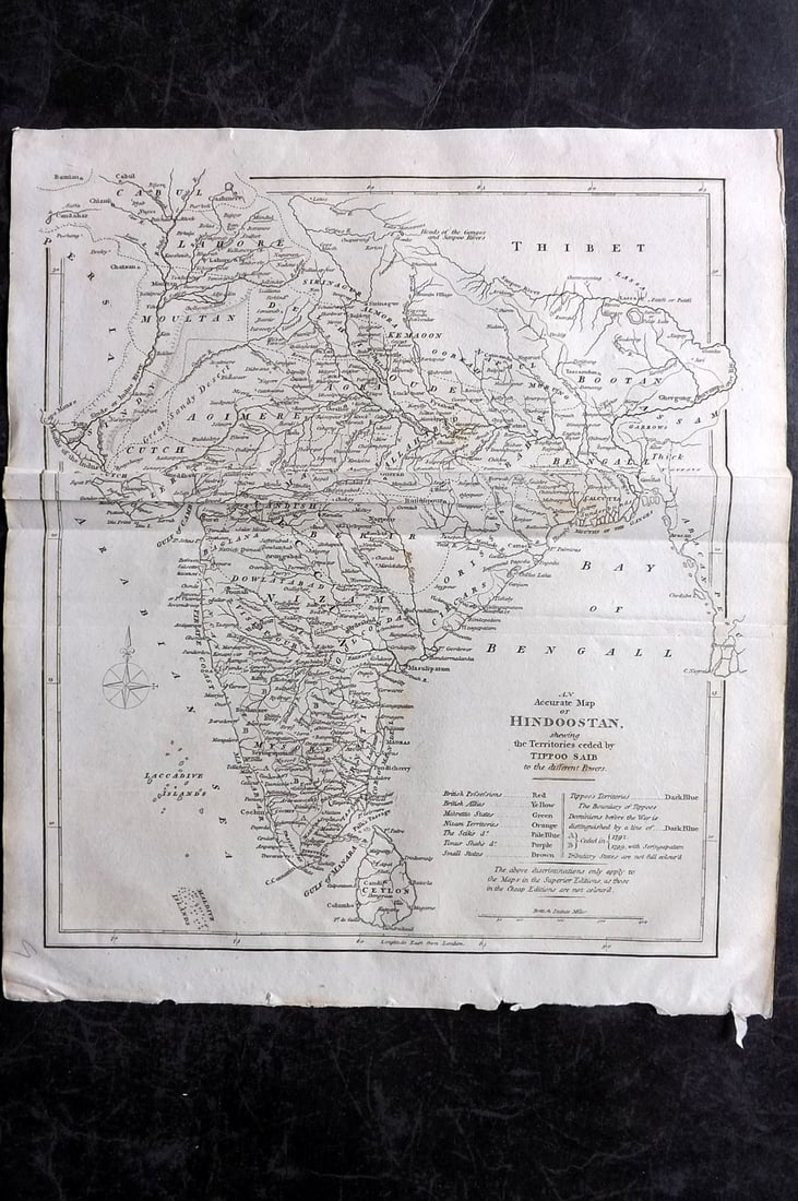 Cooke, George 1801 Antique Map. India - Hindoostan (1 of 1)