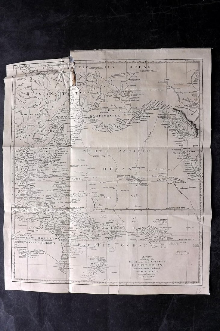Cooke, George 1801 Antique Map. Pacific Ocean - Australia etc (Fault) (1 of 2)