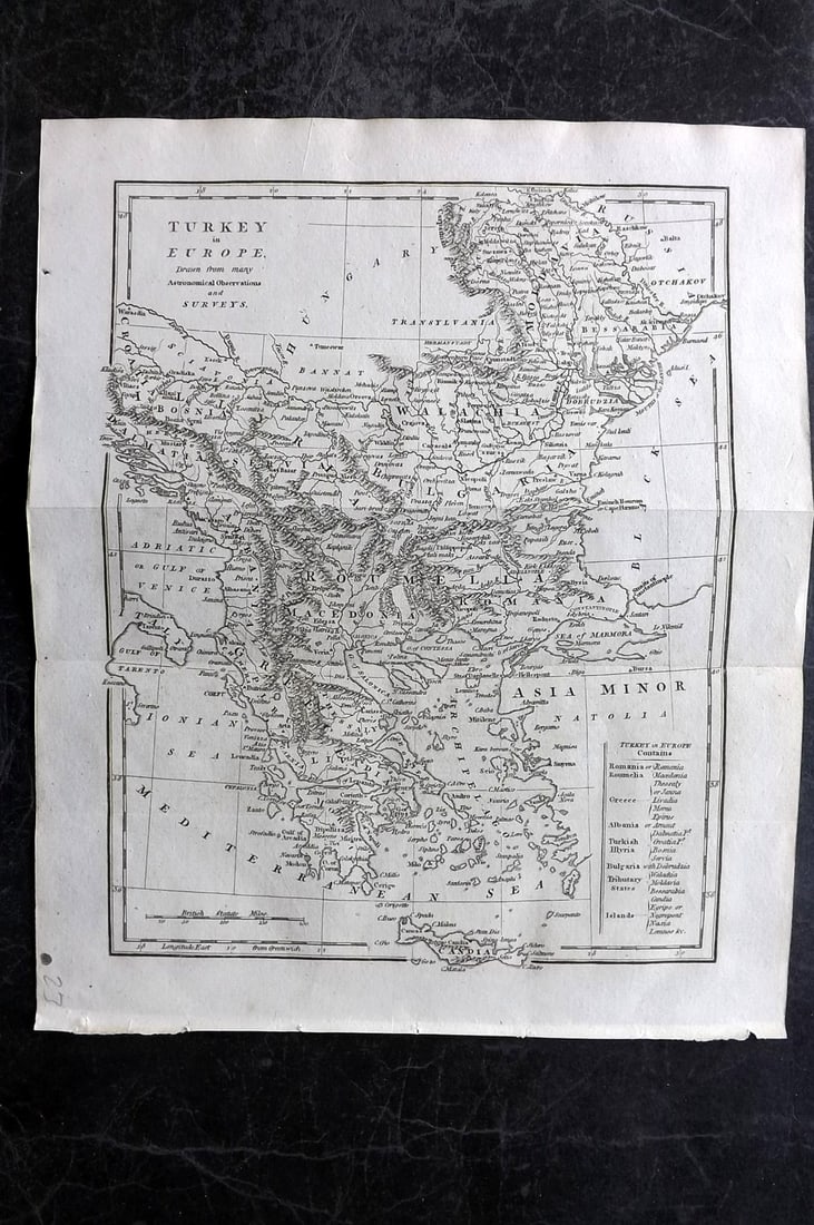 Cooke, George 1801 Antique Map. Turkey in Europe (1 of 1)