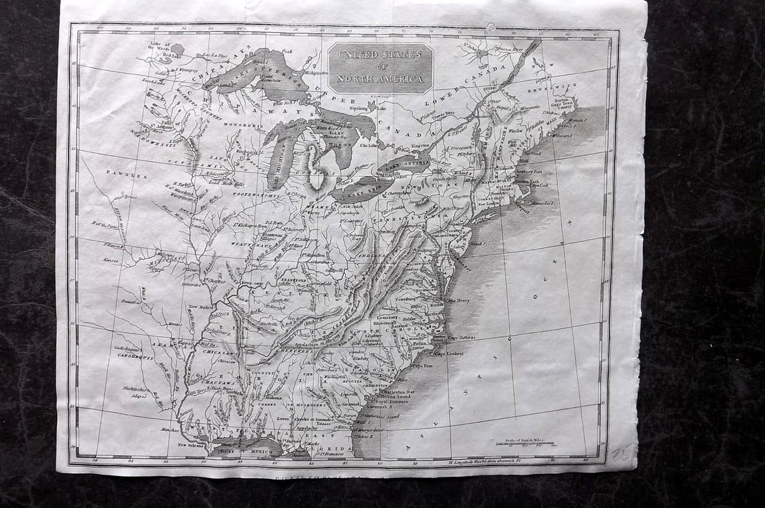 Glasgow Geography 1825 Antique Map. United States of America (1 of 1)