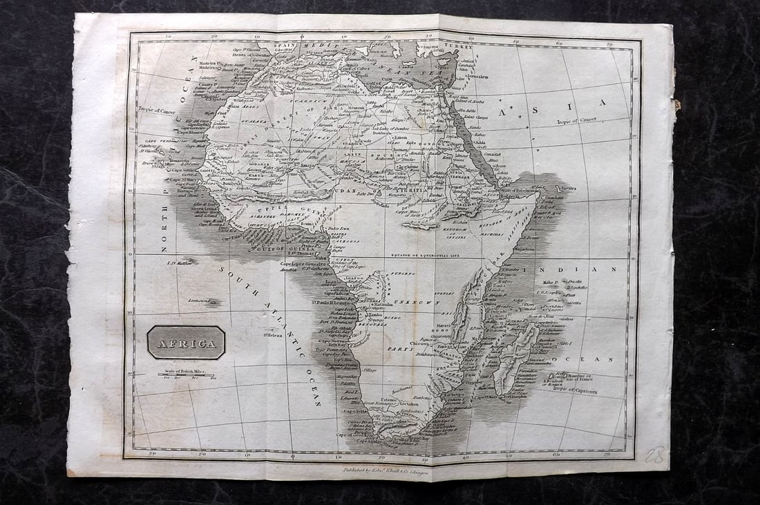 Glasgow Geography 1825 Antique Map. Africa (1 of 1)