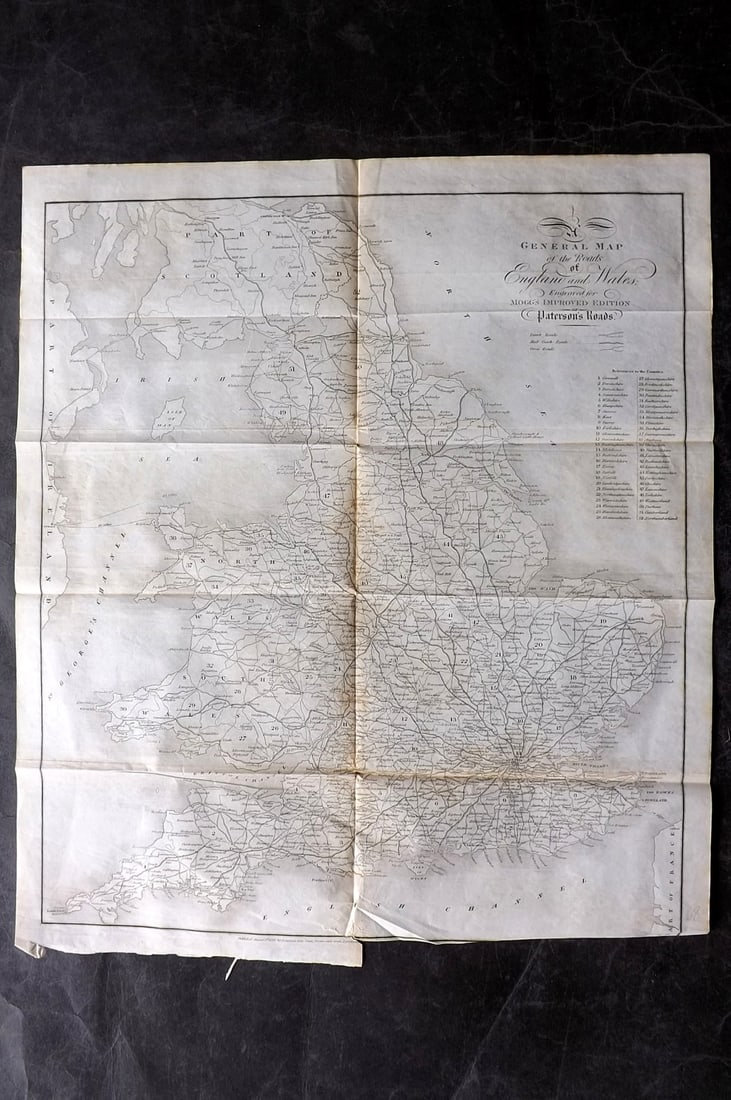 Paterson & Mogg C1830 British Road Map. England and Wales (1 of 2)