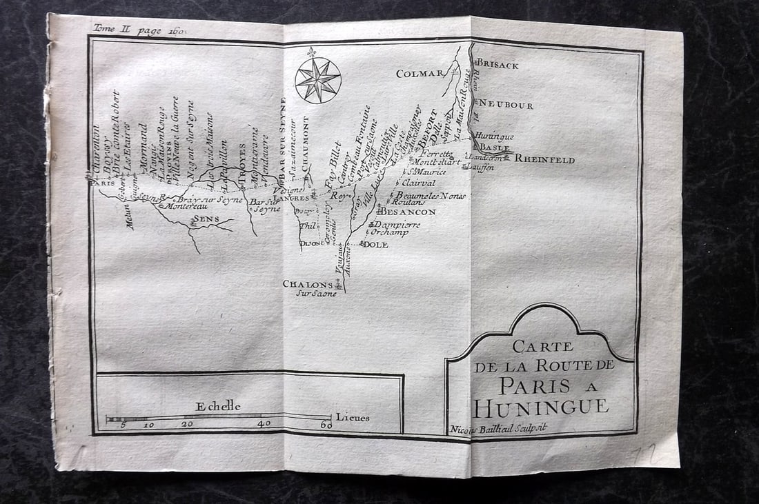 De La Force, Jean 1730 Road Map. Paris a Huningue (1 of 1)