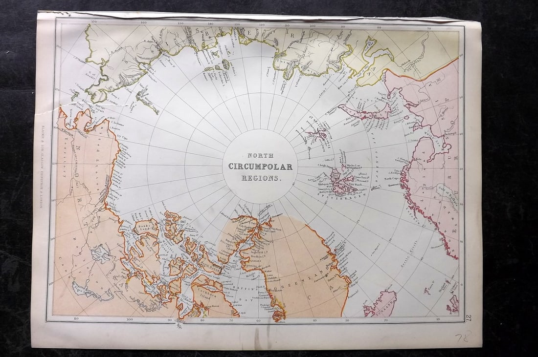 Blackie (Pub) 1882 Folio Map. North Circumpolar Regions (1 of 1)