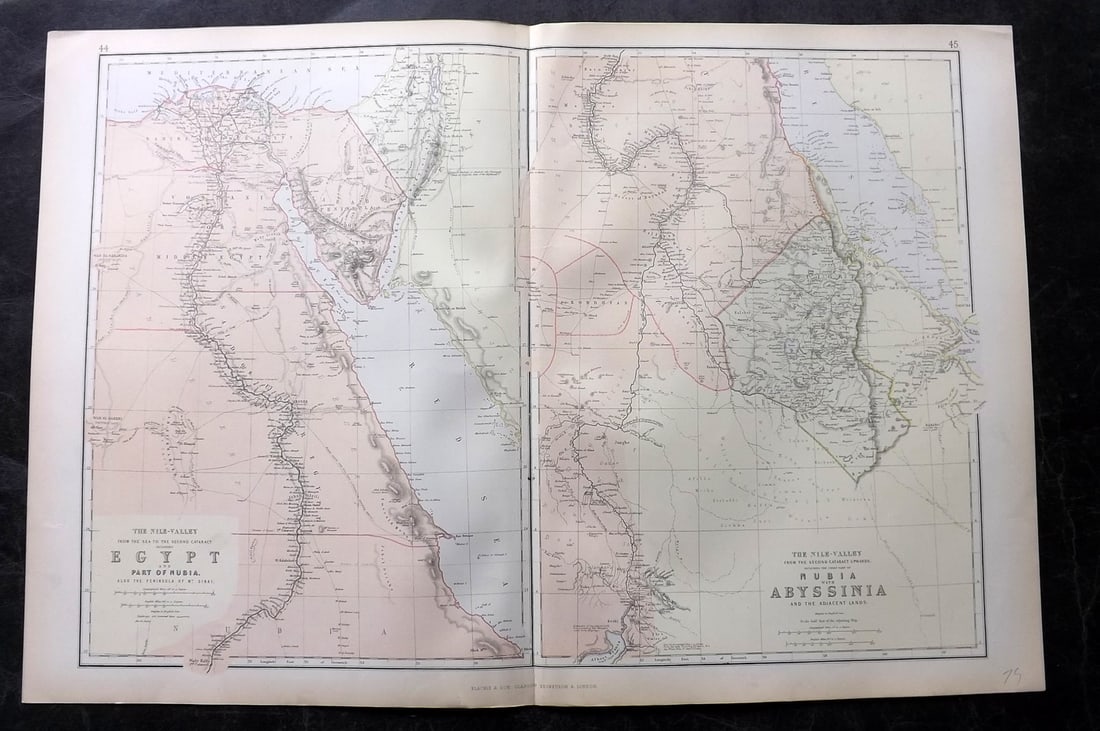 Blackie (Pub) 1882 Folio Map. Egypt (1 of 1)