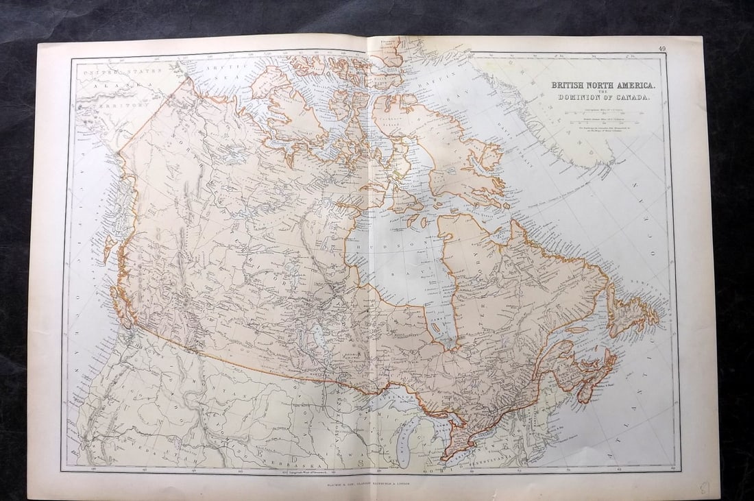 Blackie (Pub) 1882 Folio Map. Canada - British North America (1 of 1)