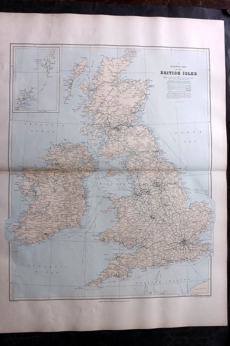 Stanford, Edward 1901 Large Map. British Isles - Railway Map (1 of 2)