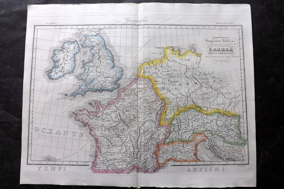 Marmocchi, F. C. 1845 Hand Col Map. Europe Political Map (1 of 2)