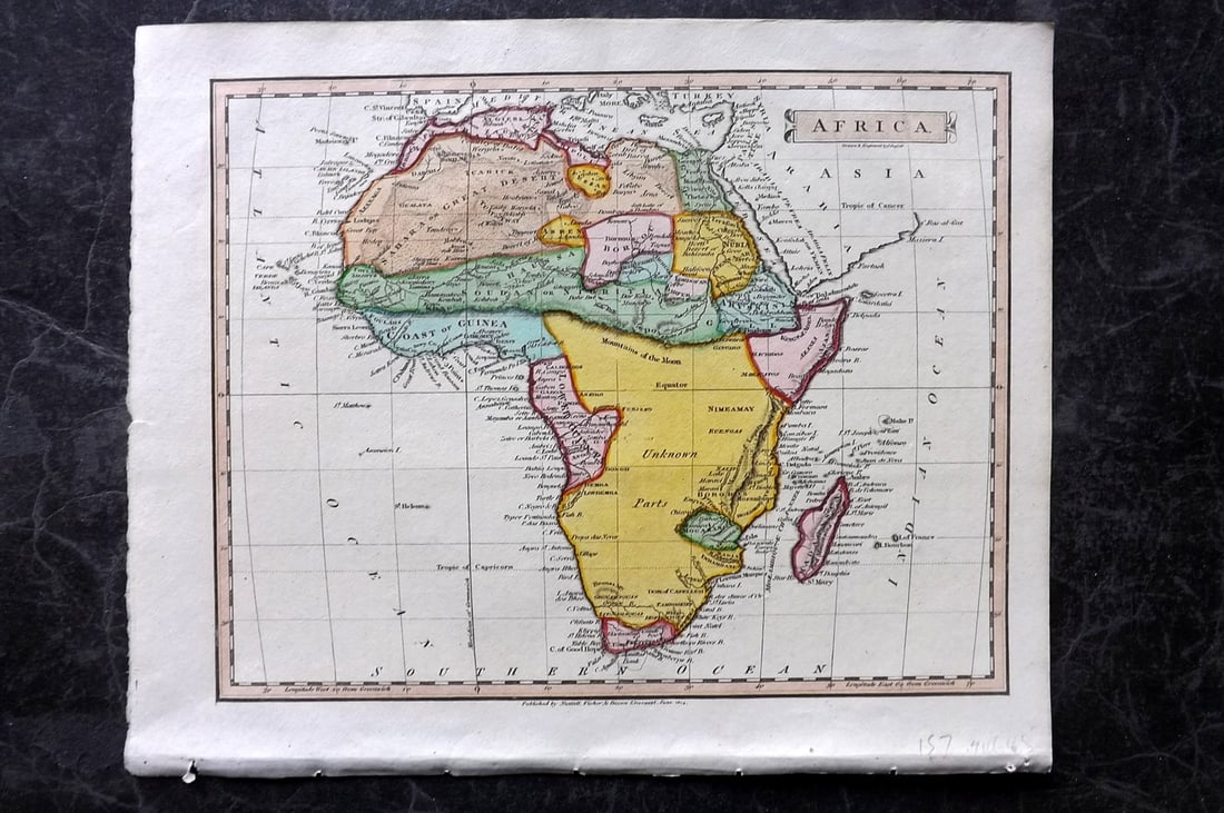 Clarke & Russell 1814 Hand Col Map. Africa (1 of 2)