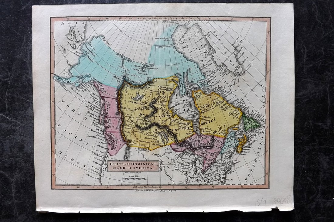 Clarke & Russell 1814 Hand Col Map. Canada - British Dominions in North America (1 of 2)