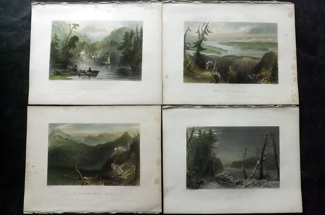 Bartlett Canada 1842 Lot of 4 Deluxe Hand Col Prints (1 of 2)