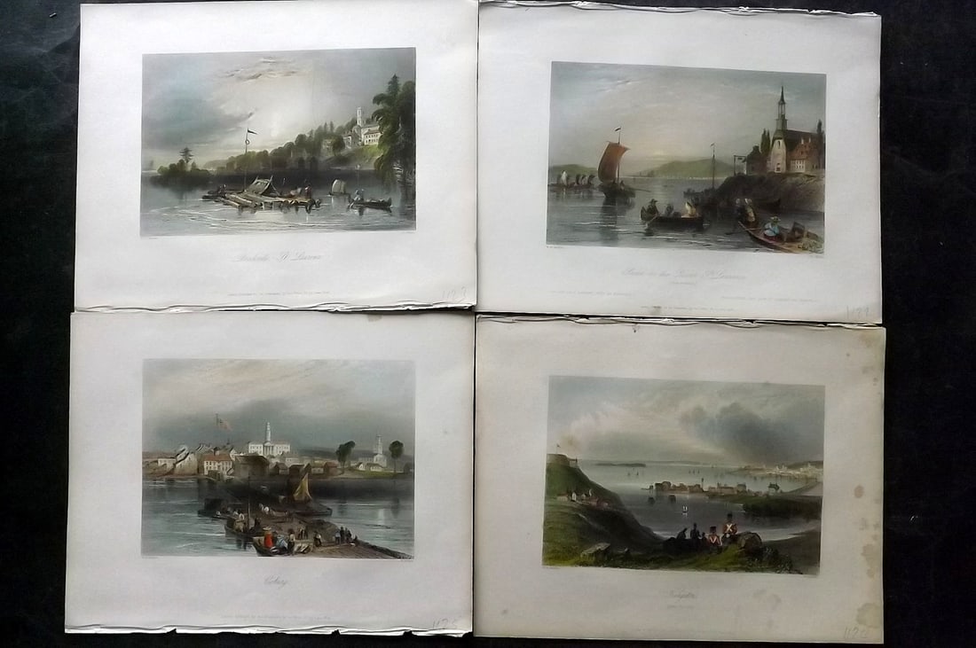 Bartlett Canada 1842 Lot of 4 Deluxe Hand Col Prints (1 of 2)