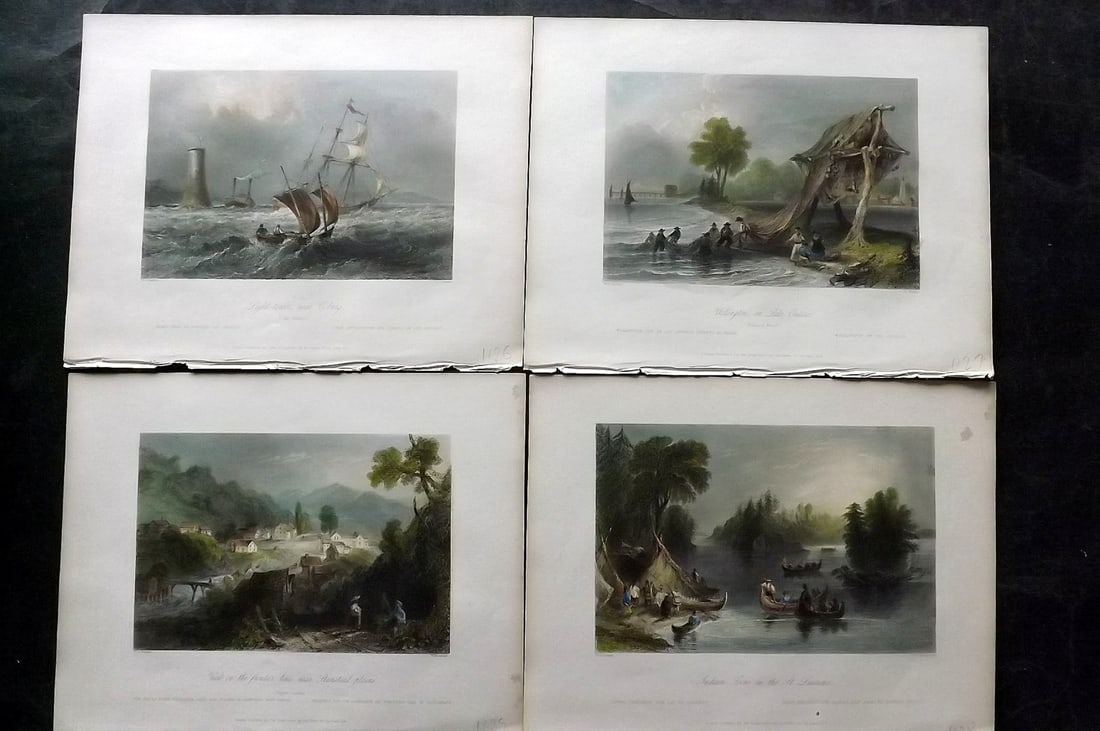 Bartlett Canada 1842 Lot of 4 Deluxe Hand Col Prints (1 of 2)