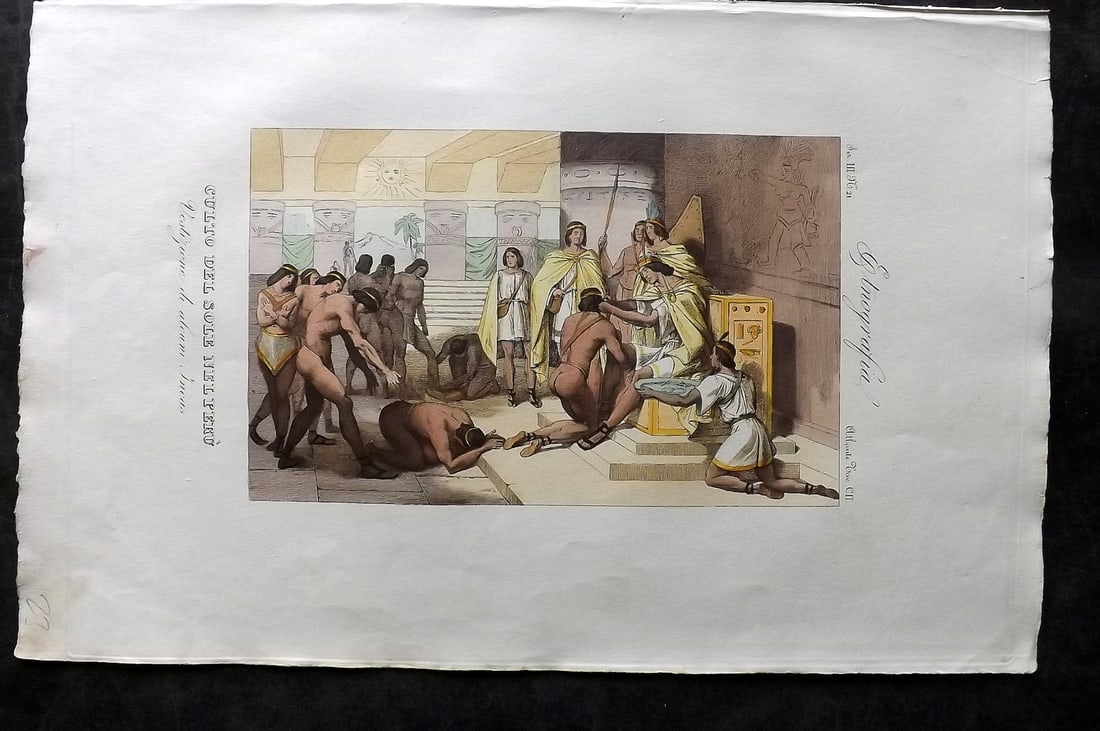 Marmocchi, F. C. 1845 Folio HCol Print. Inca Ceremony 102 (1 of 2)