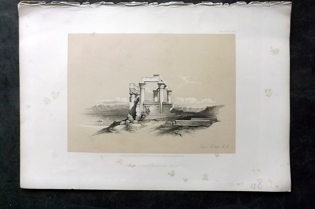 Roberts, David 1856 Print. Temple of Wady Kardassy, Nubia 195 (1 of 1)