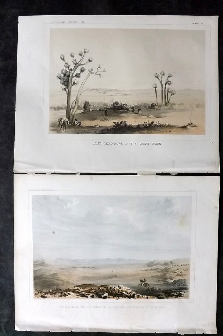 Williamson, Lieut. R. S. 1856 Pair of Prints of California: Lithograph Published 1853-61, Washington for "Reports of explorations and surveys, to ascertain the most practicable and economical route for a railroad from the Mississippi River to the Pacific Ocean