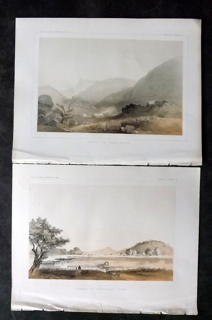 Williamson, Lieut. R. S. 1856 Pair of Prints of California: Lithograph Published 1853-61, Washington for "Reports of explorations and surveys, to ascertain the most practicable and economical route for a railroad from the Mississippi River to the Pacific Ocean