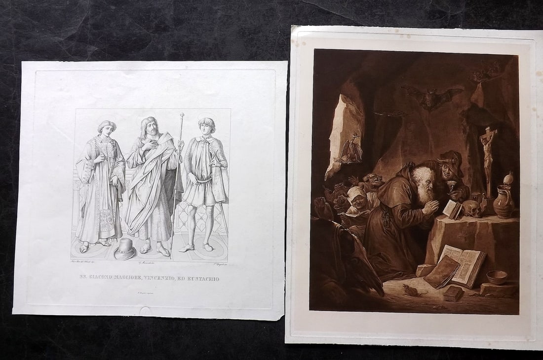 After David Teniers etc C1845-90 Pair of Folio Prints (1 of 2)