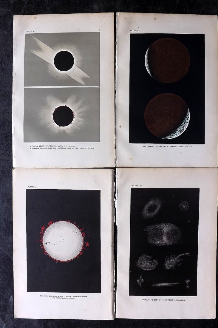 Ball, Robert 1893 Lot of 4 Astronomy Prints. Celestial (1 of 2)