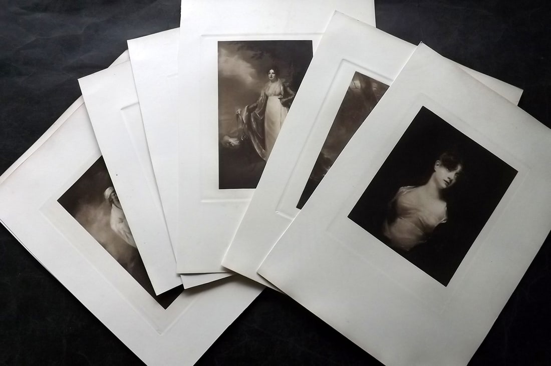 After Henry Raeburn C1900 Lot of 10 Folio Pretty Lady Prints: Folio Photogravures Published C1900, London. Enggraved after Henry Raeburn. Paper Size: Up to 15 x 11 inch (38 x 28cm) Good Condition