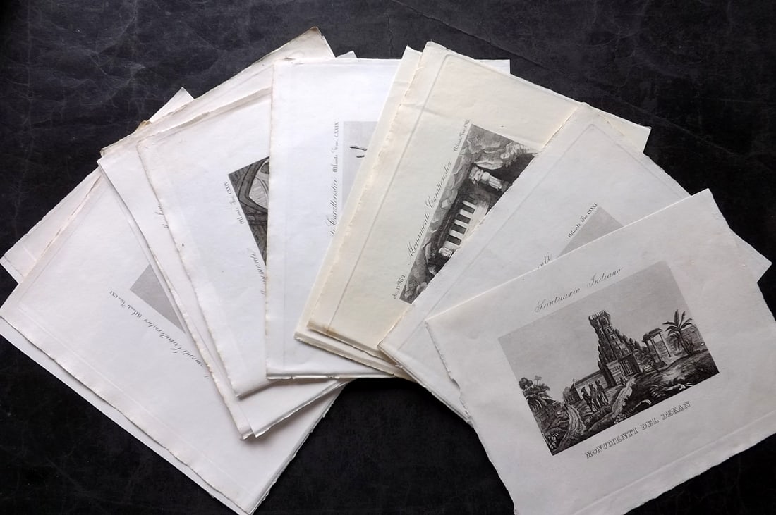 Marmocchi, Francesco 1845 Lot of 16 World Views: Incl Greece, Turkey, Persia, Holy Land, Italy, Iran, North Africa etc. Copper Plate Published 1845, Florence for "Atlante di Geografia-Storica Universale" by Francesco C. Marmocchi. Trimmed from a lar