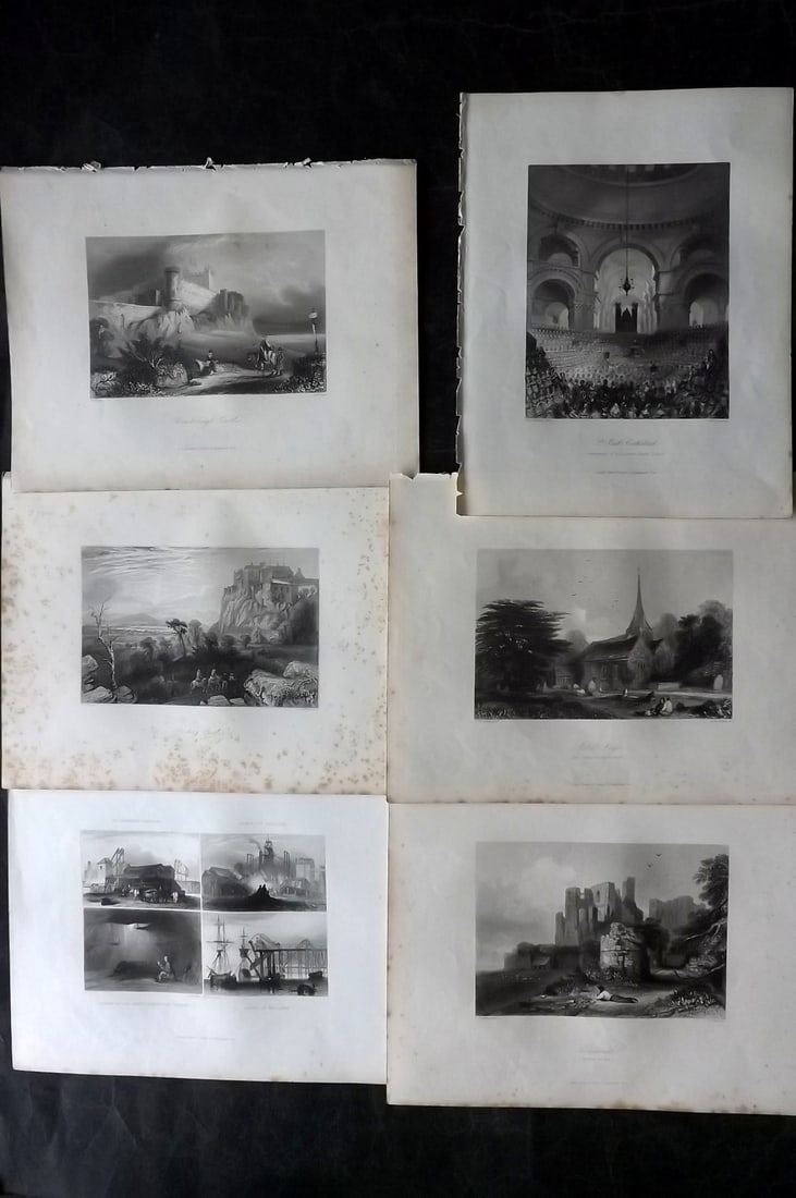 Payne 1847 Lot of 6 Steel Engraved Views. UK (1 of 2)