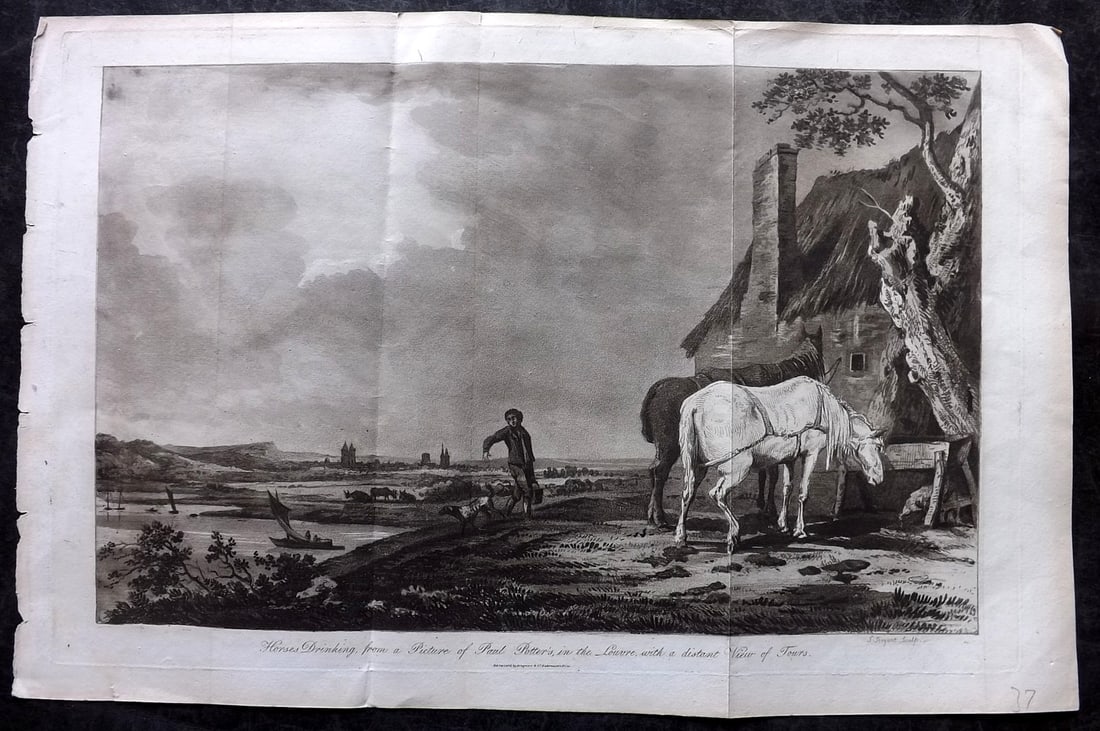 Thornton, Thomas 1806 LG Print. Horses drinking at Tours, France. Paul Potters (1 of 2)