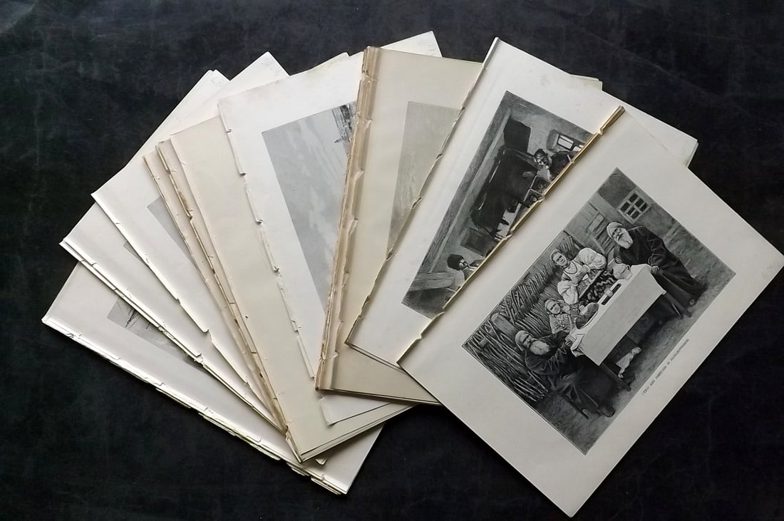 Reclus, Elisee C1880 Lot of 44 World Views & Costume Prints: Incl UK, Ukraine Russia, Scandinavia, Poland, Latvia, Italy, Spain, Turkey, Romania, France, Germany, Switzerland, Austria etc. Wood Engravings (Reverse side blank) Published 1876-94, London for "The