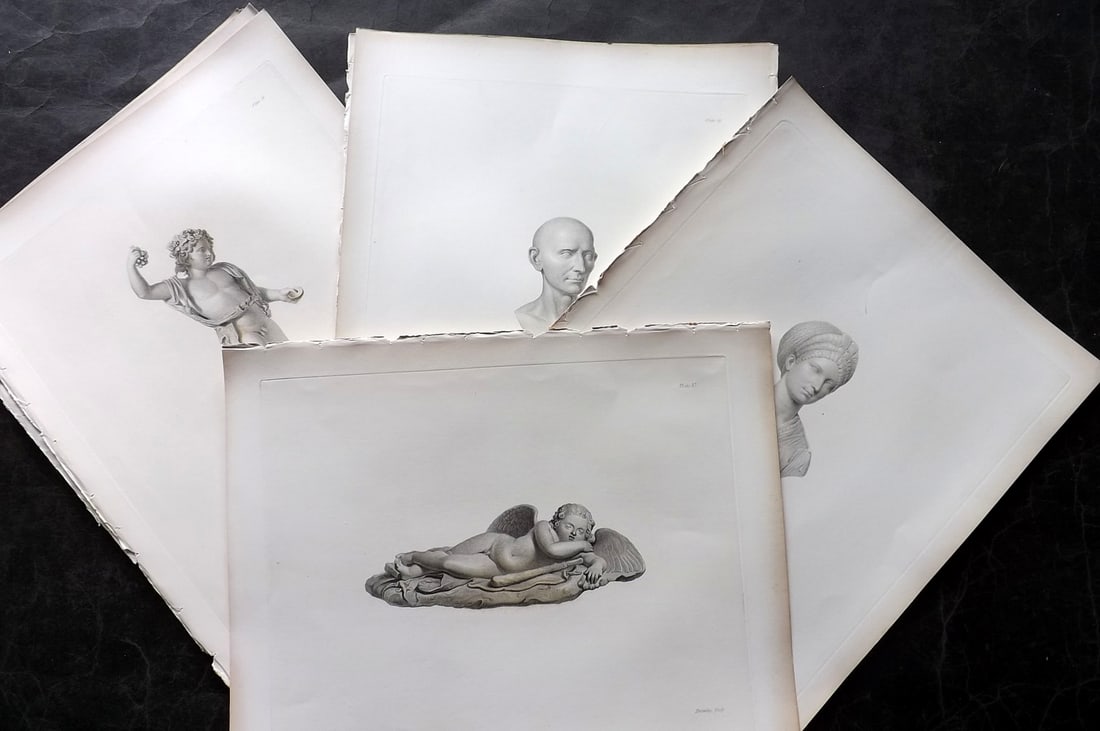 BM Marbles 1845 Lot of 10 Folio Statue Prints. Greco-Roman (1 of 6)