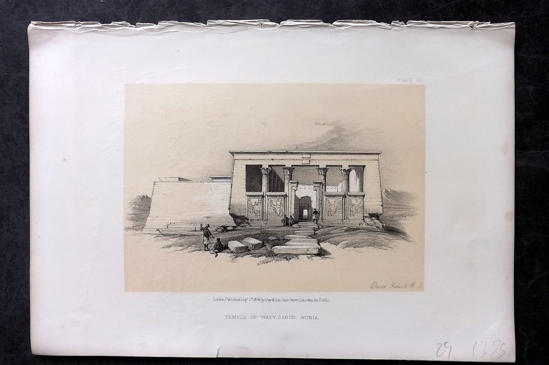 Roberts, David 1856 Print. Temple of Wady Dabod, Nubia 199 (1 of 1)