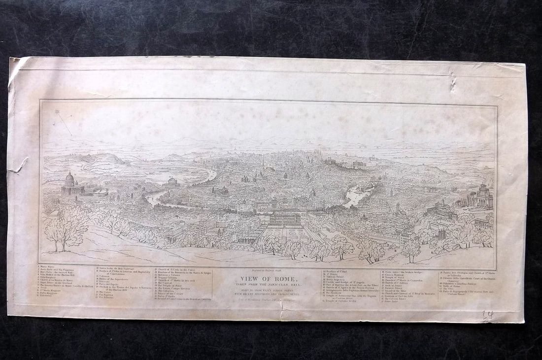 Smith, Frederick C1850 Folio Print. View of Rome, Italy (1 of 2)