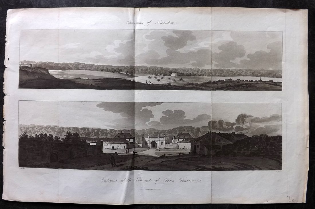 Thornton, Thomas 1806 LG Print. Entrance to the Convent of Trois Fontaine, France (1 of 2)