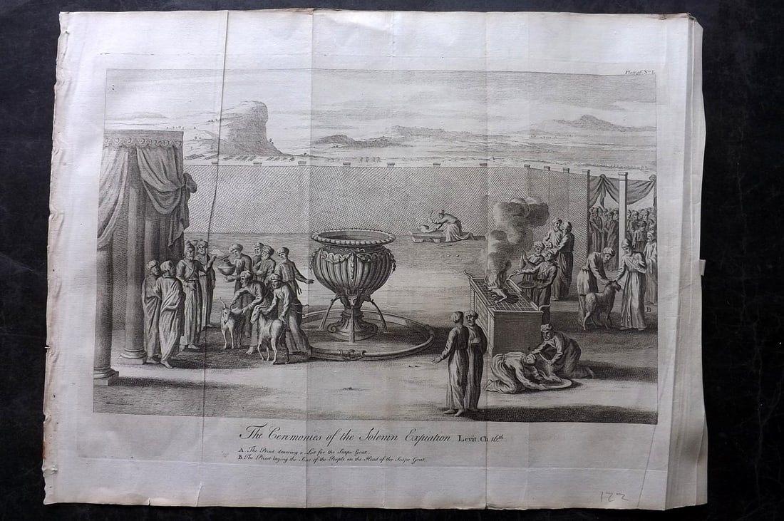 Goadby (Pub) 1770 LG Folio Religious Print. Ceremonies of the Solemn Expiation (1 of 2)