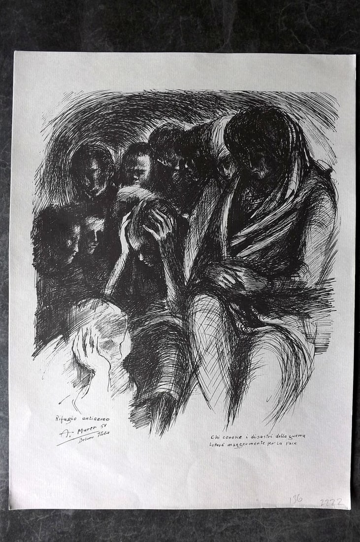Peace for the World, Augusto Murer 1963 Folio Print: Folio Lithograph Published 1963, Dresden for "Peace for the World" Paper Size: 16 x 12 inch (40 x 30cm) Good Condition
