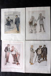 Raemaekers, Louis 1916 Lot of 4 WW1 Anti-German Cartoons. USA Interest: Offset Lithographs Published 1916, London for "Raemaekers' Cartoons: with accompanying notes by well-known English writers" Illustrated by Louis Raemaekers. Descriptive text to the reverse, but this r
