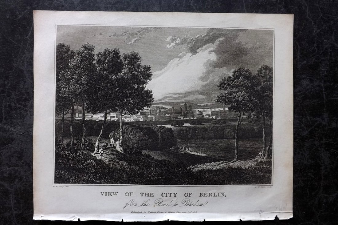 Clarke, J. W. C1820 Print. City of Berlin, Germany (1 of 1)