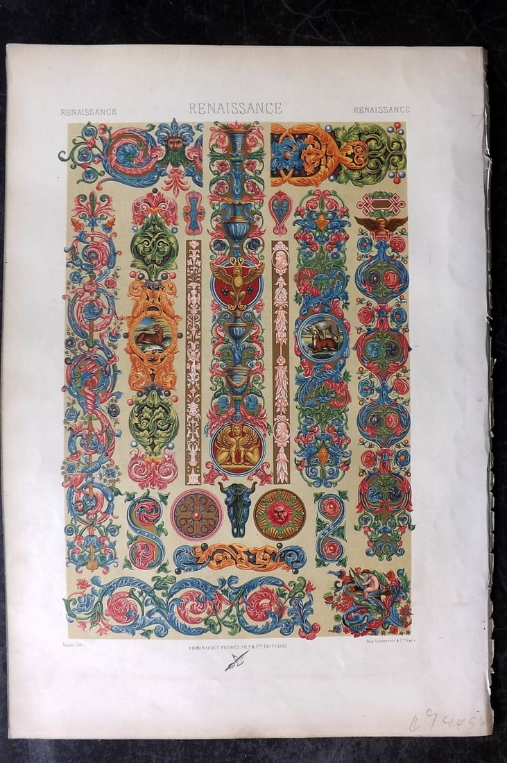 Racinet, Auguste 1871 Folio Architecture Print. Renaissance (1 of 1)