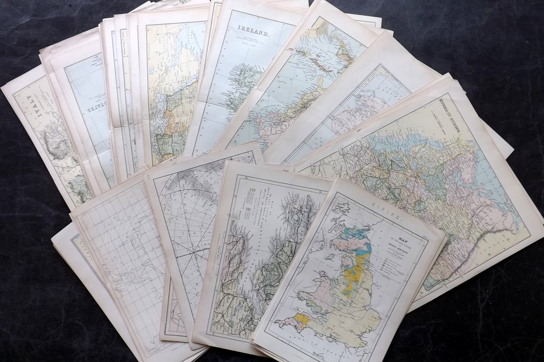 National Encyclopedia 1891 Lot of 50 Antique Maps (1 of 9)