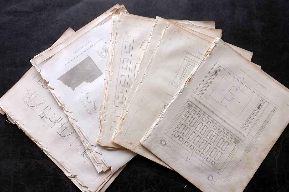 Shaw, Edward 1836 Lot of 30 Architectural Prints (1 of 6)