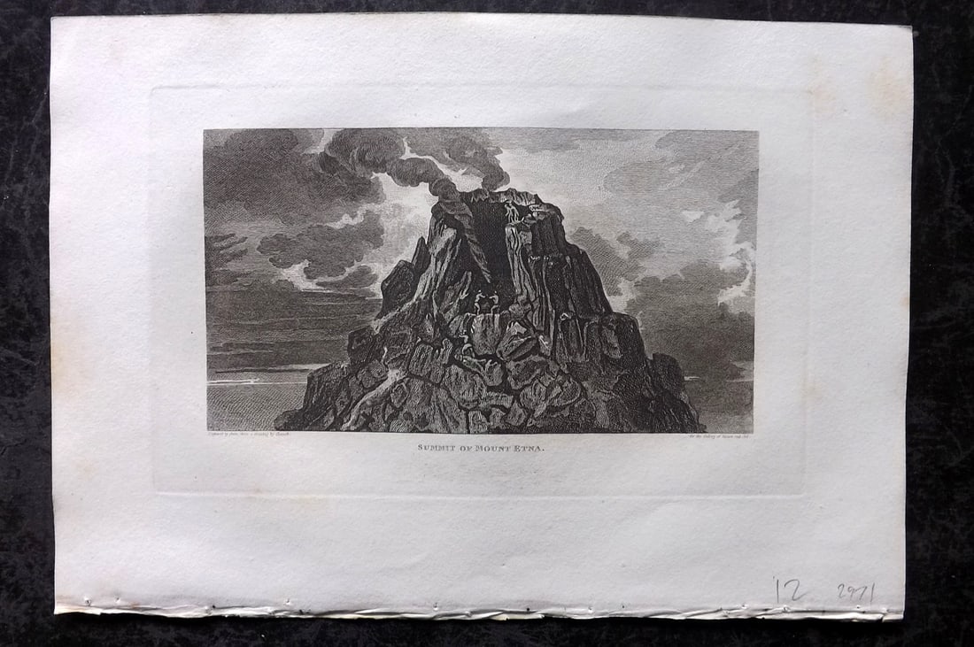 Polehampton, Edward 1823 Print. Mount Etna, Sicily Italy (1 of 1)