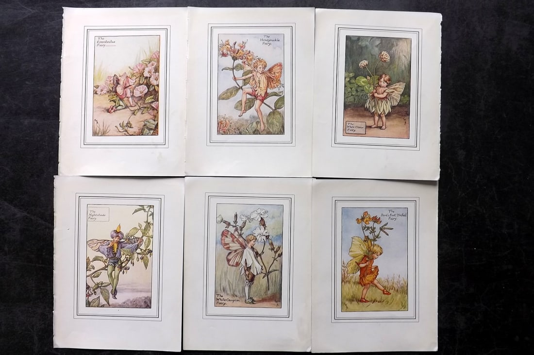 Barker, Cicely Mary C1930 Lot of 6 Flower-Fairy Prints: Lithographs Published C1927-45 by Blackie & Son, London & Glasgow for the "Flower-Fairies" Series by Cicely Mary Barker. Slightly Larger images/paper than usual from "The Book of the Flower Fairies" R