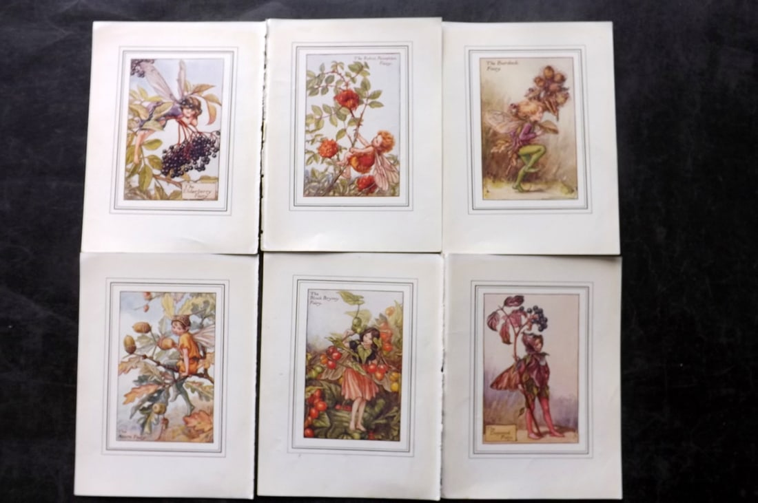 Barker, Cicely Mary C1930 Lot of 6 Flower-Fairy Prints: Lithographs Published C1927-45 by Blackie & Son, London & Glasgow for the "Flower-Fairies" Series by Cicely Mary Barker. Slightly Larger images/paper than usual from "The Book of the Flower Fairies" R