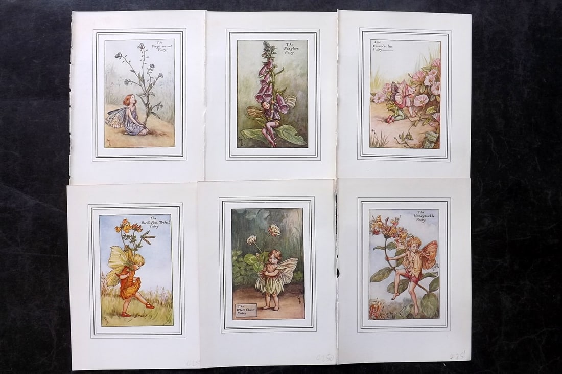 Barker, Cicely Mary C1940 Lot of 6 Flower-Fairy Prints: Lithographs Published C1935-45 by Blackie & Son, London & Glasgow for the "Flower-Fairies" Series by Cicely Mary Barker. Slightly Larger images/paper than usual from "The Book of the Flower Fairies" R