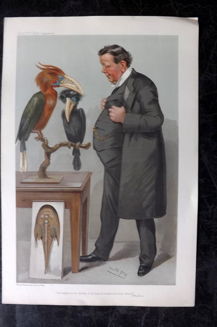 Vanity Fair Print 1905 Prof. Ray Lankester, Science: Chromolithograph Published 1869-1914, London for "Vanity Fair" Paper Size: 15 x 10 inch (38 x 25cm) Approx. Good Condition