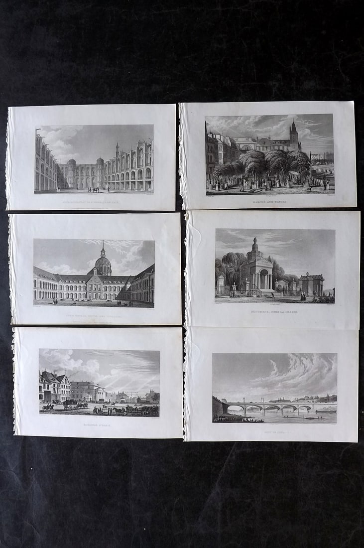 Pugin, Charles 1831 Lot of 6 Steel Engraved Views of Paris, France: Steel Engraving Published 1831, London for "Paris and its Environs" by Augustus Charles Pugin. Illustrated by Charles Heath. Paper Size: 8 x 5 inch (20 x 13cm) Good Condition